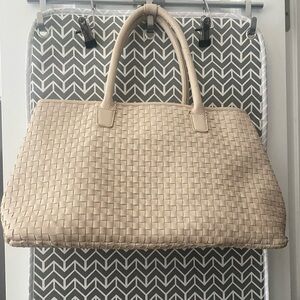 Lulu Dharma Beige Shoulder Bag Size About 16” x 16”, Barely Used..